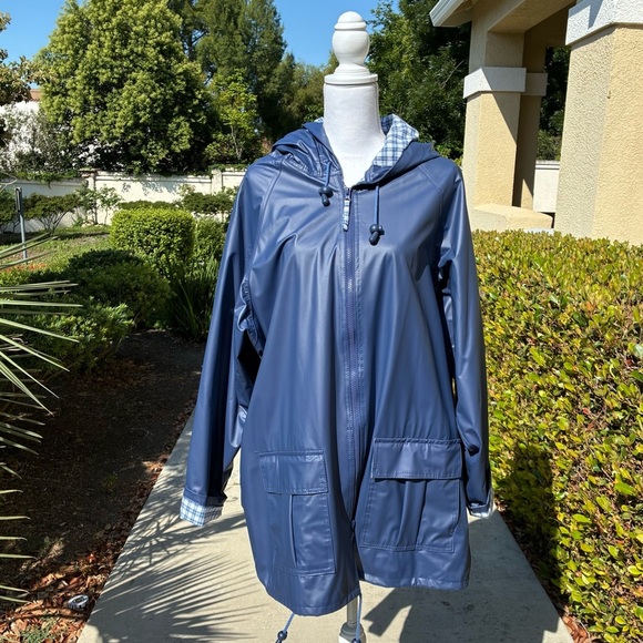 Rain Slicks Classic Blue Hooded Raincoat 2X - Picture 1 of 5